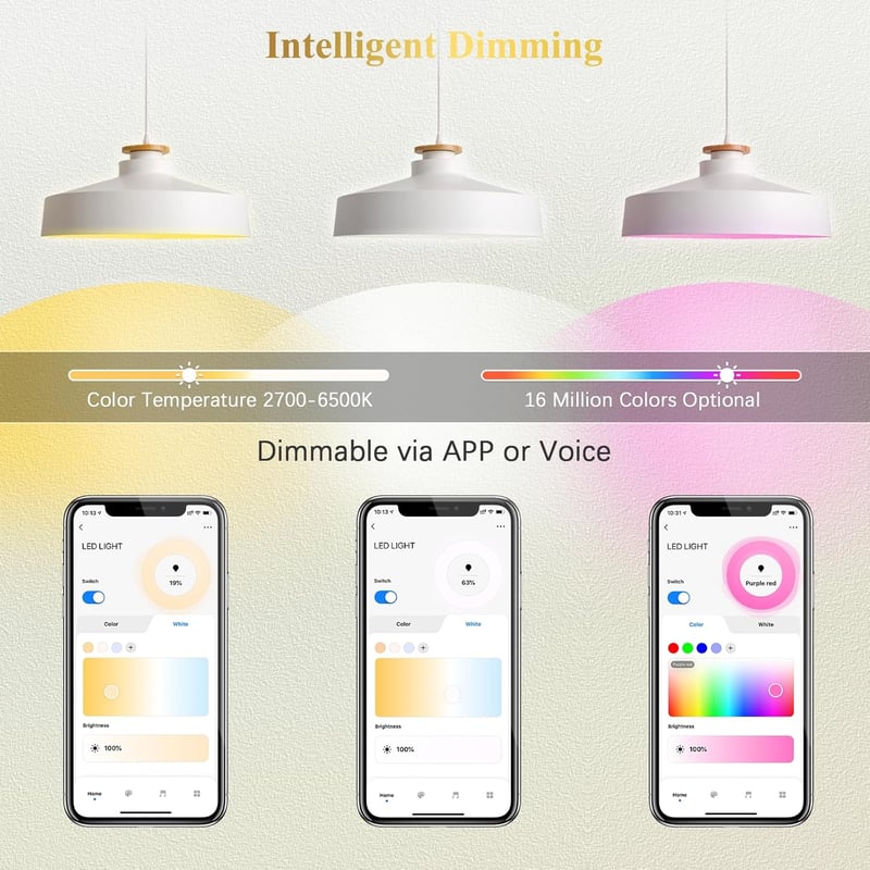 DiCUNO GU10 Okos LED Izzó 5W - WiFi Spotlámpa Alexa és Google Home Kompatibilis, 320LM, Fényerőszabályozható, 16 Millió Szín, Meleg/Hideg Fe