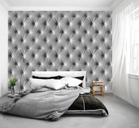 murimage Szürke Bőrhatású Fotótapéta 274x254 cm - 3D Gyémánt Mintázat, Elegáns Luxus Megjelenés, Ragasztóval, Hálószobába 4