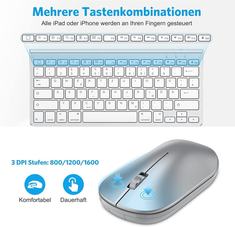 OMOTON Bluetooth Billentyűzet Mac-hez, Olasz Kiosztás, Numerikus Billentyűzet, MacBook Air/Pro/iMac Kompatibilis, Fehér