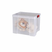 Sundis Clip'N Store Plastový úložný box s vekom 45 l, priehľadný, so západkami, 1 ks 1