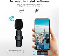 Zebbyee 2 az 1-ben vezeték nélküli csíptetős mikrofon Type-C/Android, zajszűrős, vlogokhoz, fekete 2
