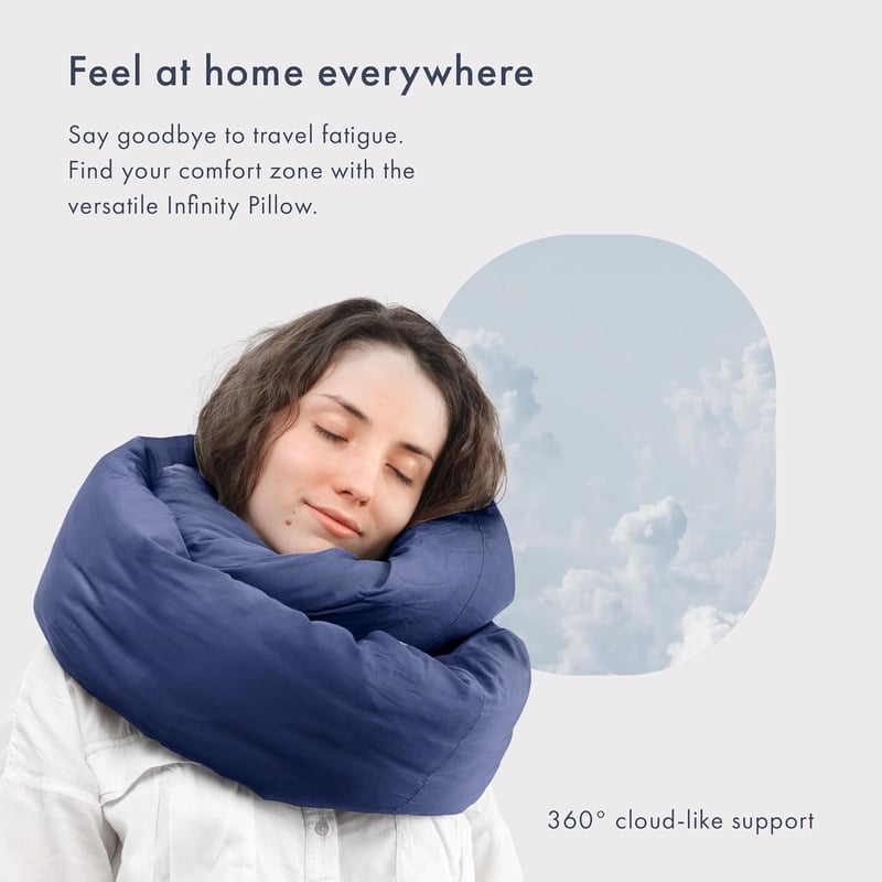 Huzi Design Infinity Utazópárna - Sokoldalú Nyaktámasz, Tengerészkék
