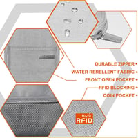 Zelbuck RFID-védett vízálló utazási pénztárca és útlevéltartó - szürke 4