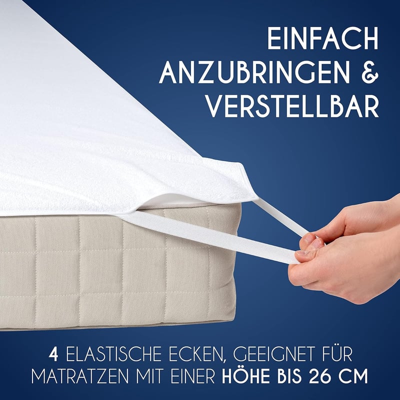 Dreamzie Matracvédő 160x200 cm Vízálló Pamut Polyester Légáteresztő Matractopper Oeko-Tex Tanúsítvánnyal EU Gyártás