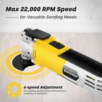 ENVENTOR 300W Oszcillációs Multifunkciós Szerszám 28 Tartozékkal - 6 Sebességfokozat, 15000-22000 RPM, 3° Rezgésszög, Vágás, Csiszolás, Polí 4