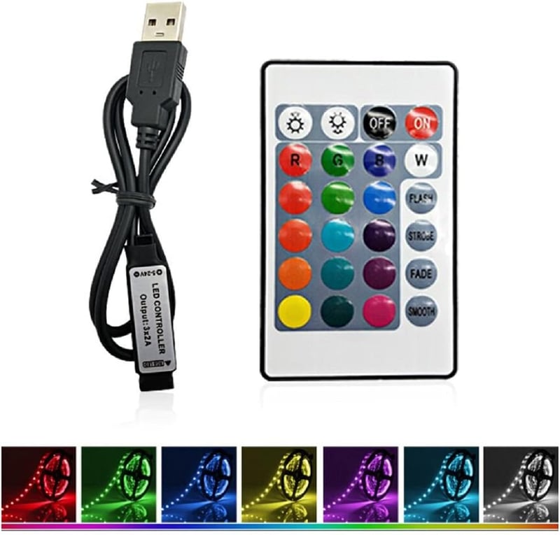 Távirányítós USB LED szalagvezérlő RGB 5050 csíkhoz - MASUNN 24