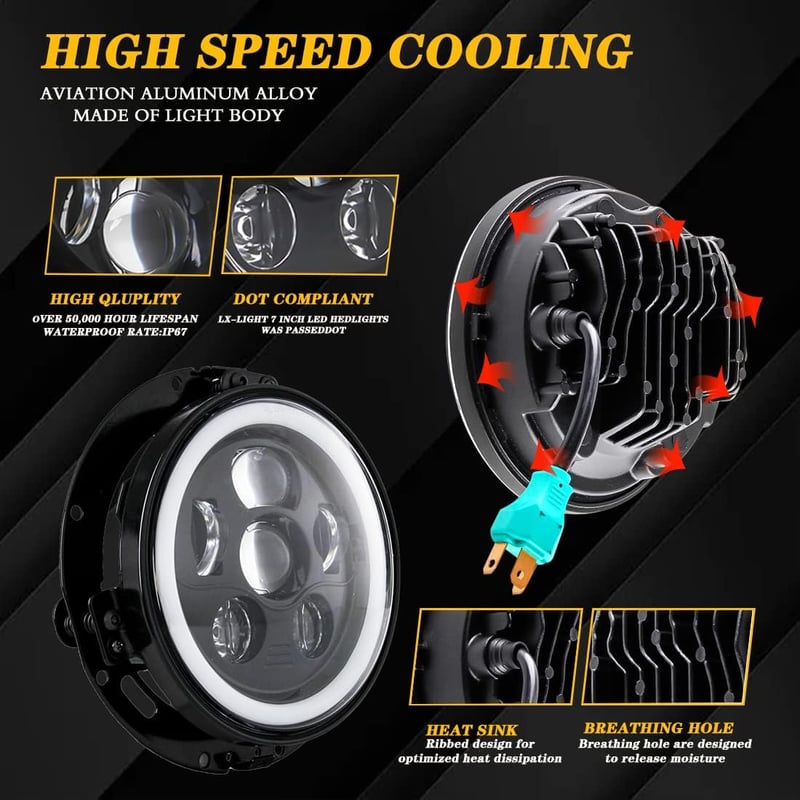 SKUNTUGUANG 7 Inch Harley Daymaker LED fényszóró + 4,5 Inch ködlámpa szett