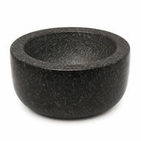 JADE TEMPLE Granitni mužar s tučkom – Promjer 15,5 cm, visina 8 cm, set sivog kamenog mužara — Bez tučka (stanje: vidi 2. sliku) 1