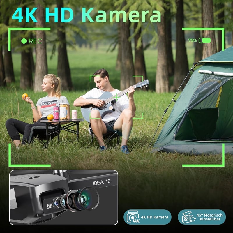 Toladrone 4K Kamerás Drón - Kefementes Motor, 5G WiFi, 40 km/h Sebesség, 30 Perc Repülési Idő, Felnőtteknek és Kezdőknek, Fekete