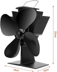 Lightimetunnel Kandalló Ventilátor 4 Lapáttal - Áram Nélküli Kályha Légkeringető 60-340°C - Csendes, Önműködő Hőventillátor Fatüzelésű Kályh 7