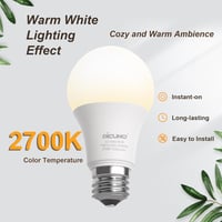 DiCUNO E27 LED Izzó 15W, 100W Helyettesítő, 2700K Meleg Fehér, 1350lm, A60 Matt, CRI 90, Energiatakarékos, Beltéri Világítás, 6 Darabos Csom 5