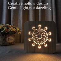 Újracsomagolt 3D LED Hópehely Éjjeli Lámpa - USB Tölthető Fa Dekoráció 5