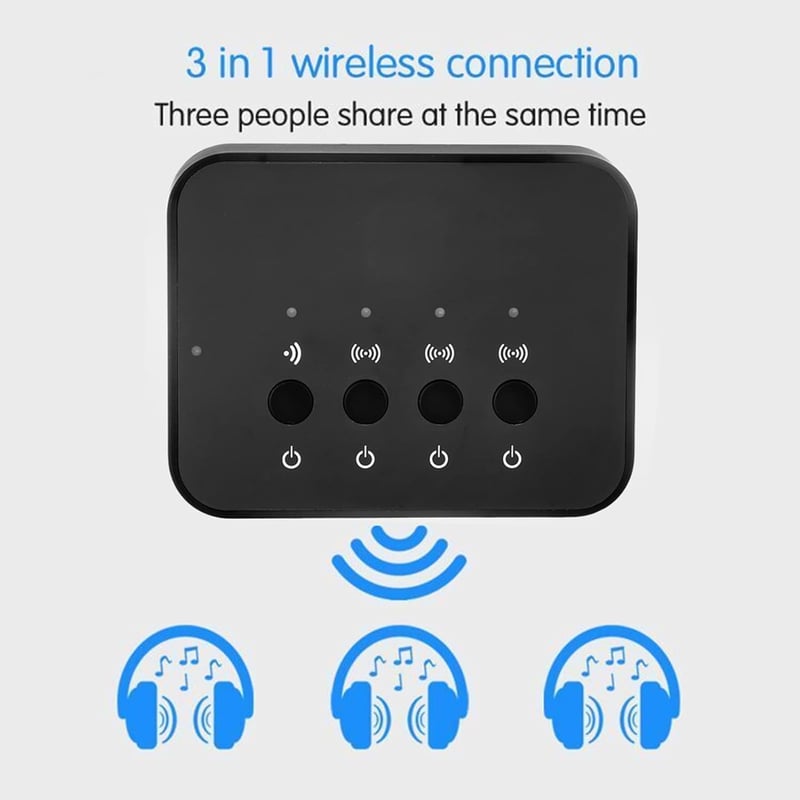 B&W 107 Bluetooth audio splitter - 3,5mm-es, fekete, 3 kimenetes adapter