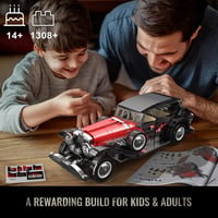 Mould King 10114 Klasszikus Sportautó Építőkészlet - 1308 db-os Kreatív Modell Gyűjtőknek, Piros Vintage Autó, 14+ Éves Gyerekeknek és Felnő 7