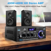 KKMOL AK45 Mini Bluetooth Sztereó Erősítő 400W, USB/SD, Távirányítóval 2