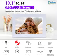 Golony WiFi Digitális Képkeret 10.1" IPS Érintőképernyővel - 32GB Memória, Automatikus Forgatás, Frameo App Fotómegosztás, Fehér 4