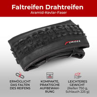 Fincci MTB Kerékpár Külső Gumi 26" x 1.95 + 2 db Belső Tömlő - Fekete Összehajtható Köpeny Hegyi Biciklihez, E-Bike-hoz 60 TPI 4