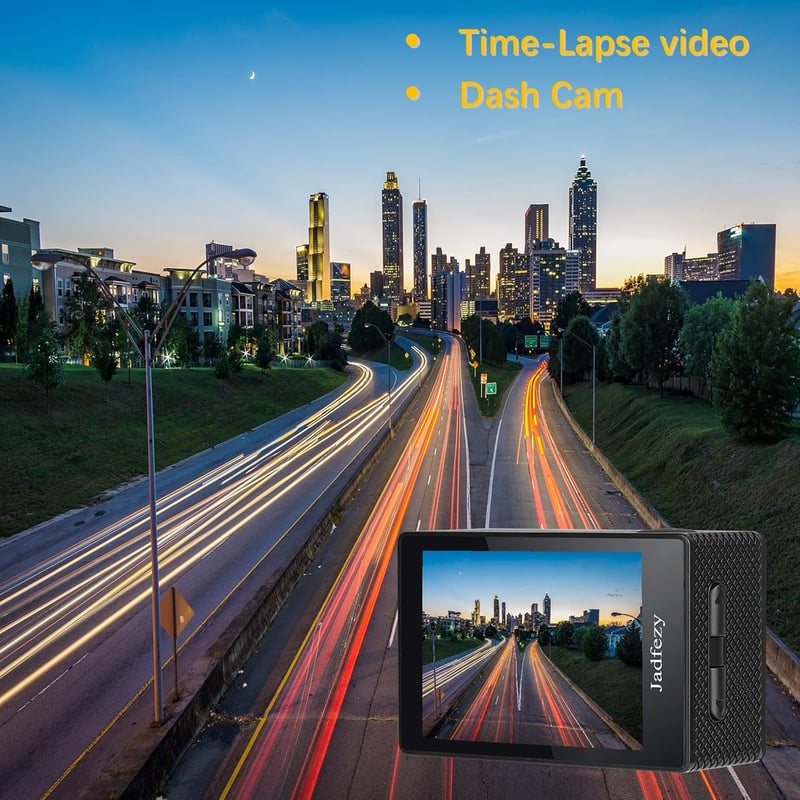 Jadfezy 4K Akciókamera, 30m Vízálló, 140° Széles Látószög, 2 Akkuval