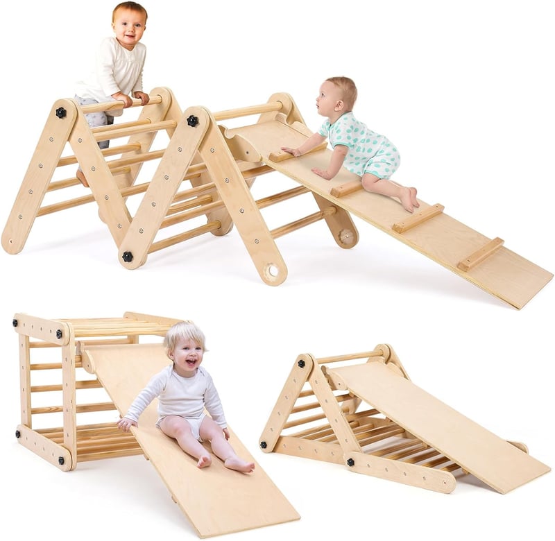 HOMCENT Montessori Pikler Háromszög Mászóka Kisgyermekeknek - Fejlesztő Játék Totyogóknak