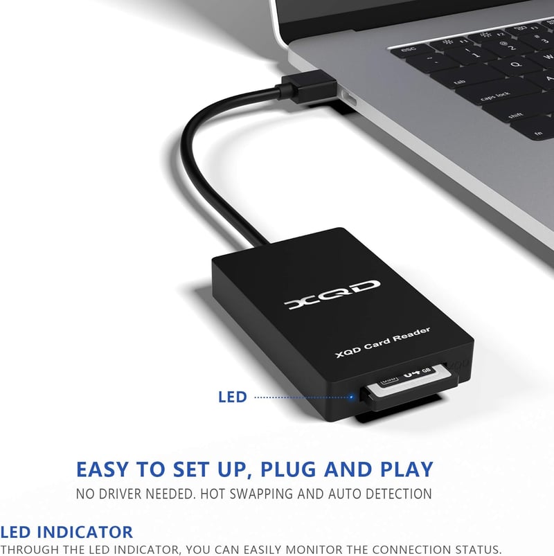 Cateck USB 3.0 XQD kártyaolvasó Sony G/M és Lexar XQD kártyákhoz