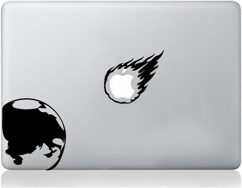 Apple MacBook Fekete Föld és Aszteroida Matrica - Laptop Dekoráció