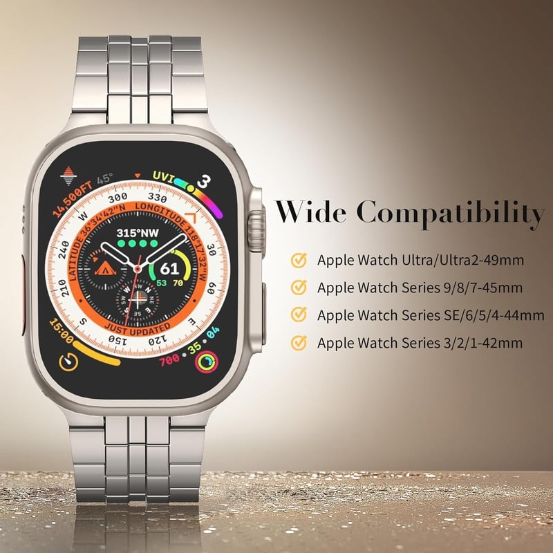 Apple Watch Ultra kompatibilis TiMOVO titán szíj, 49-42mm, férfi/női