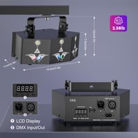 propulsion Life DMX RGB Diszkó Fényjáték - 9 Lencsés LED Parti Lámpa Hangvezérléssel, Távirányítóval - Esküvőre, Születésnapra, Klubokba, Re 7