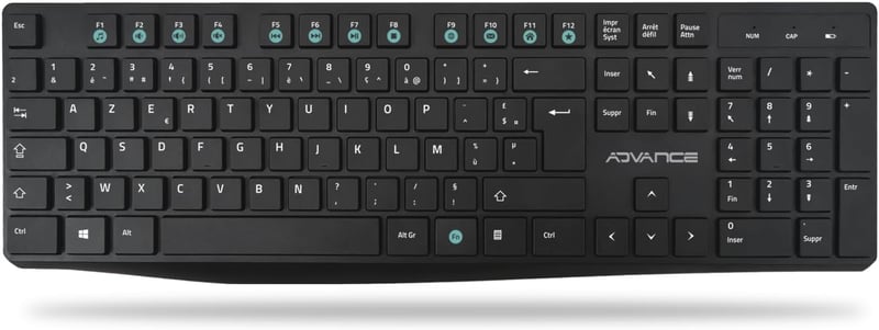 AD ADVANCE Elite Vezeték Nélküli Billentyűzet-Egér Szett - Fekete, 3 Részes Csomag, Ergonomikus, USB Csatlakozás, PC/Laptop/Tablet Kompatibi