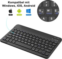 Samsung és iPad kompatibilis SENGBIRCH német Bluetooth billentyűzet, ultravékony, Type-C kábellel 3