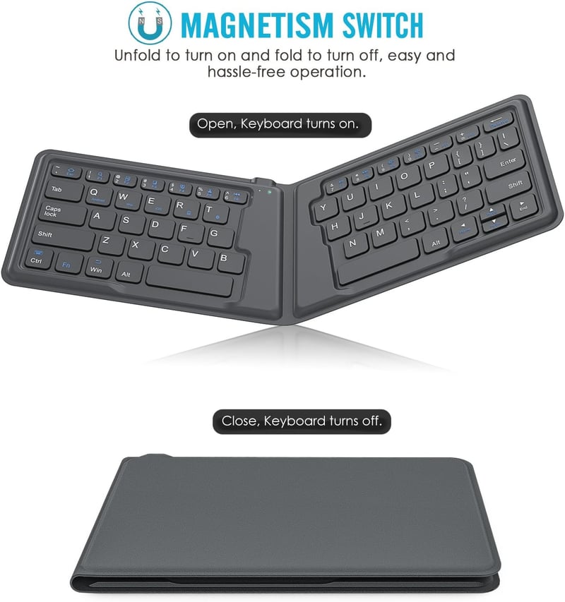 MoKo Összehajtható Bluetooth angol Billentyűzet - Univerzális, Vezeték Nélküli, Újratölthető, Ultravékony, Ergonomikus - iOS, Android, Windows 
