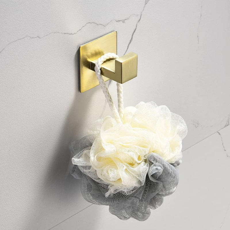Flybath öntapadós arany fali akasztó szett - 2 db, fürdőszobába, konyhába