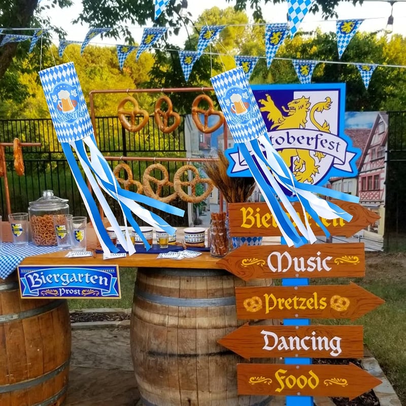 Oktoberfest Bajor Kék Szélzsák Kerti Dekoráció 2db-os Szett