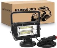 RIGIDON 72W LED munkalámpa mágnestalp, 5" 12V, terepjáró, traktor, hajó, 6000K 1