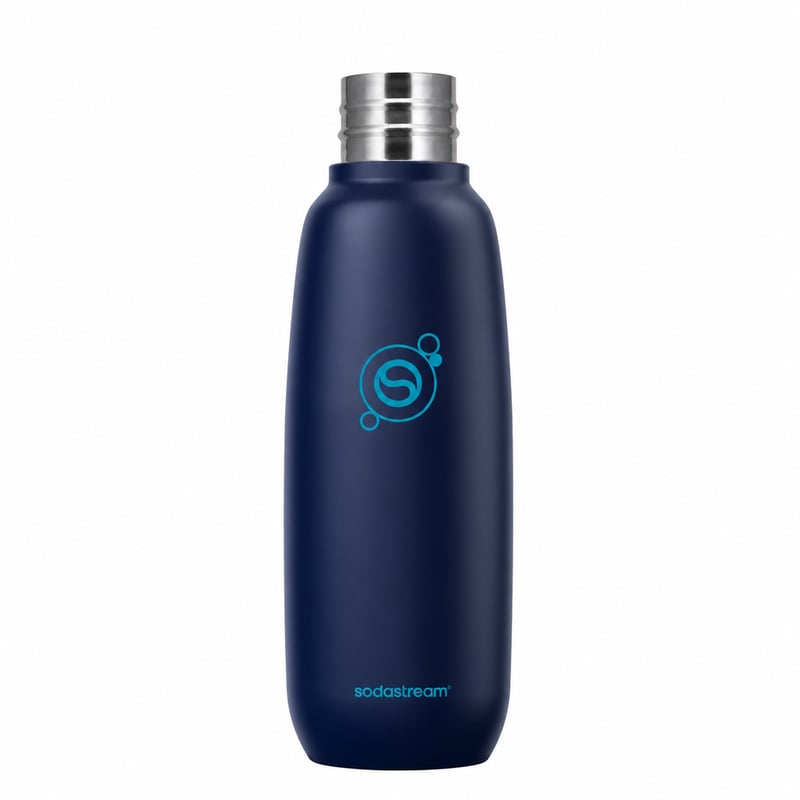 SodaStream Fizz & Go Cool rozsdamentes acél termoszpalack 0,9 l, kék (Blueberry) — tartozékok fele hiányzik (állapot: lásd a 2. képet)