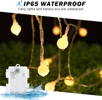 cshare LED Gömb Fényfüzér 6m 40 LED - Elemes, Időzíthető, IP65 Vízálló Dekoráció Kertbe, Kempinghez, Karácsonyra, Beltérre és Kültérre, Mele 2