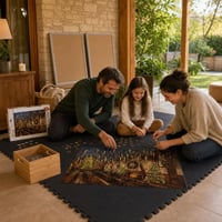 Set Puzzle Harry Potter: 1000 piese + covoraș puzzle + ladă bambus + 2 rame foto 50x70 cm 1