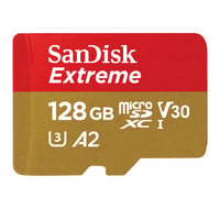 Pamäťová karta SanDisk Extreme microSDXC 128 GB UHS-I U3 V30 A2 Class 10 pre akčné kamery a — Chýba adaptér (stav: pozri 2. obrázok) 1