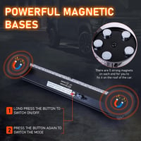Dinfu 12 Colos LED Figyelmeztető Fénysor - 12V Sárga Villogó Szalag 14 Üzemmóddal - Autó, Teherautó, Traktor Vészjelző Lámpa Szivargyújtós C 3