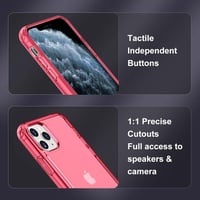 Apple iPhone 11 Pro Piros Áttetsző Szilikon Tok Beépített Állvánnyal 6