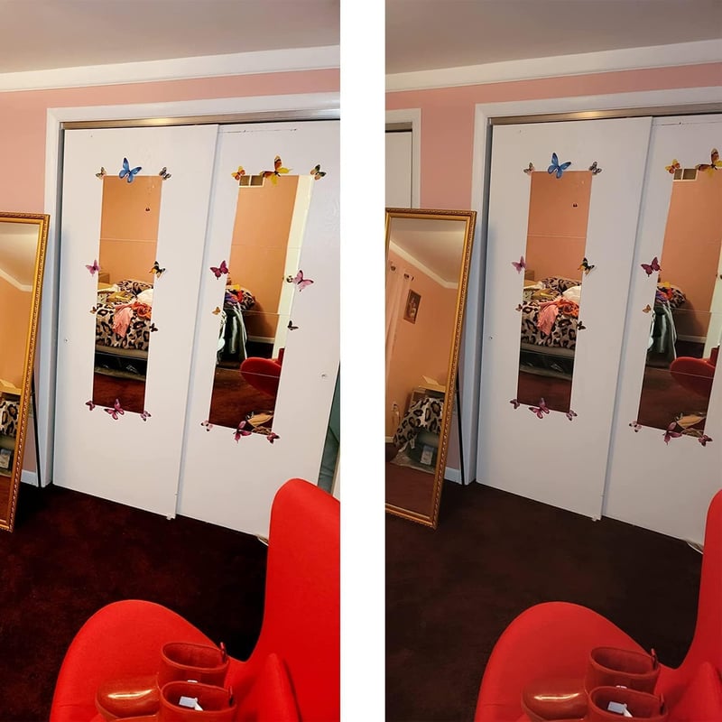 TSKDKIT Öntapadós Falitükör 40x30 cm - HD Minőségű Keret Nélküli Üvegtükör Fürdőszobába, Nappaliba, Öltözőbe és Vendég WC-be