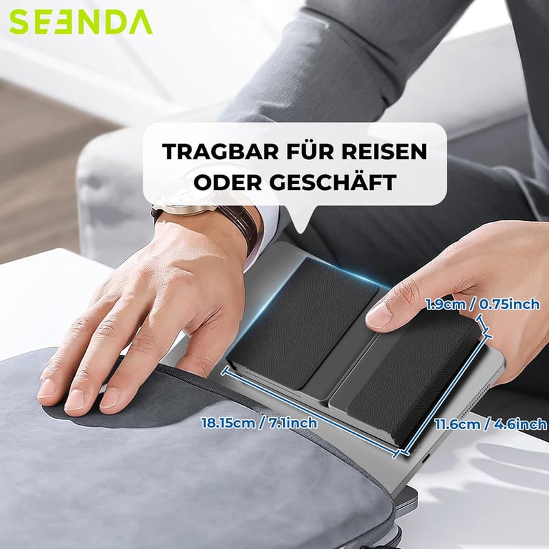 seenda Összehajtható Bluetooth Billentyűzet Érintőpaddal - Újratölthető Vezeték Nélküli Billentyűzet 3 Bluetooth Csatornával, Német QWERTZ, 