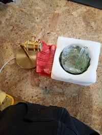 Lampă de perete vintage NETHCUEL cu întrerupător, abajur din sticlă verde în formă de lalea — fără cablu de alimentare cu ștecher (stare: vezi a 2-a imagine) 2