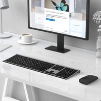 seenda Vezeték Nélküli Billentyűzet és Egér Szett - Újratölthető, Ultravékony Alumínium QWERTZ Billentyűzet, 2.4G Technológia, Windows Kompa 7