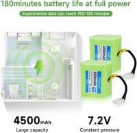 CITYORK NiMH Akkumulátor Csomag Neato XV Robotporszívókhoz - 2db 7.2V 4500mAh - XV-11/12/14/15/21/25 Modellekhez - Hosszú Élettartam 5