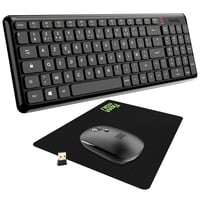 NEWWAY Vezeték Nélküli Billentyűzet és Egér Szett - Fekete, USB és WiFi Csatlakozás, Hordozható, PC Kompatibilis, ON-KM01F Modell 1
