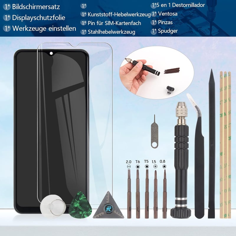 RongZy Samsung Galaxy A13 5G/A136U Kijelző Csere Készlet - Érintőképernyő Digitalizáló Üveg Szerelvény Kerettel + Javítóeszközök