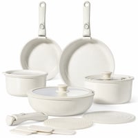 Set de oale GiPP din 15 piese cu mâner detașabil, strat ceramic antiaderent, inducție, stivuibile — lipsește un capac (stare: vezi a 2-a imagine) 1