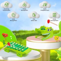 Montessori fa xilofon és kalapácsjáték 2 az 1-ben, fejlesztő zenei játék gyerekeknek 4