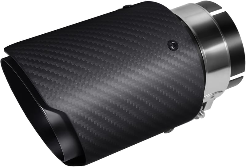 Krtopo 63mm-es matt fekete kipufogóvég - rozsdamentes acél és szénszálas, 2,5"-3,5" átmérő