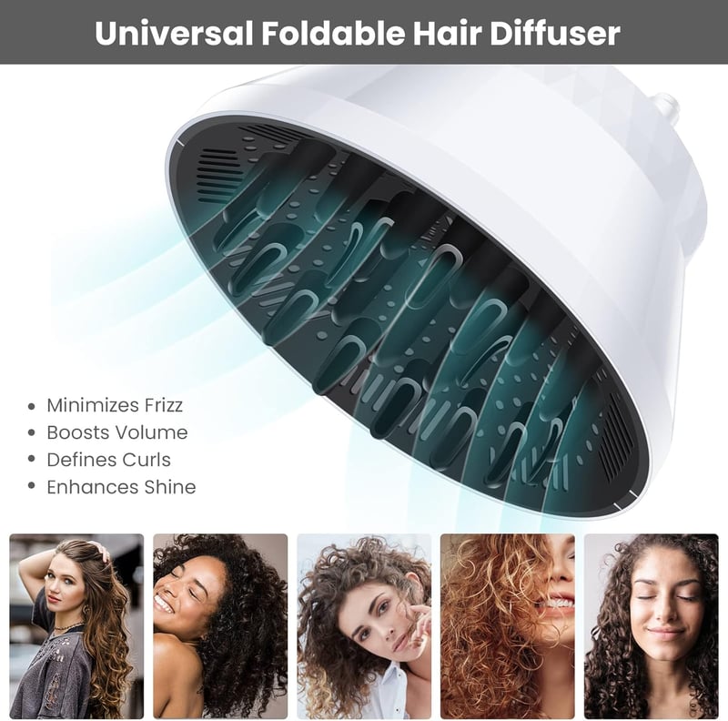Segbeauty Univerzális Hajdiffúzor Göndör és Hullámos Hajhoz - Fehér, 1,5-3,2 hüvelyk - White